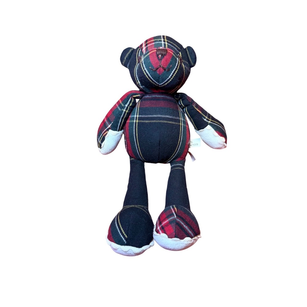 Pottery Barn Kids Red Stewart Tartan Plaid 8" Teddy Bear Plush Toy Holiday